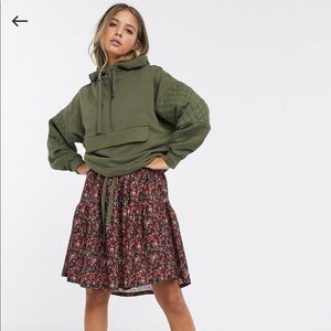 Pull & Bear Zip Top Green Hoodie